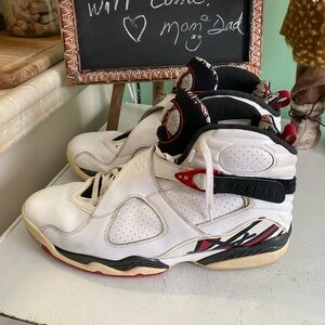Jordan Kids' White and Black Sneakers with Red Accents